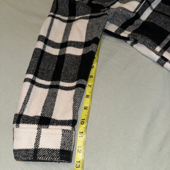 Old Navy Plaid Textured Shacket for Girls Size Large (10/12) Black & White - Picture 7 of 10